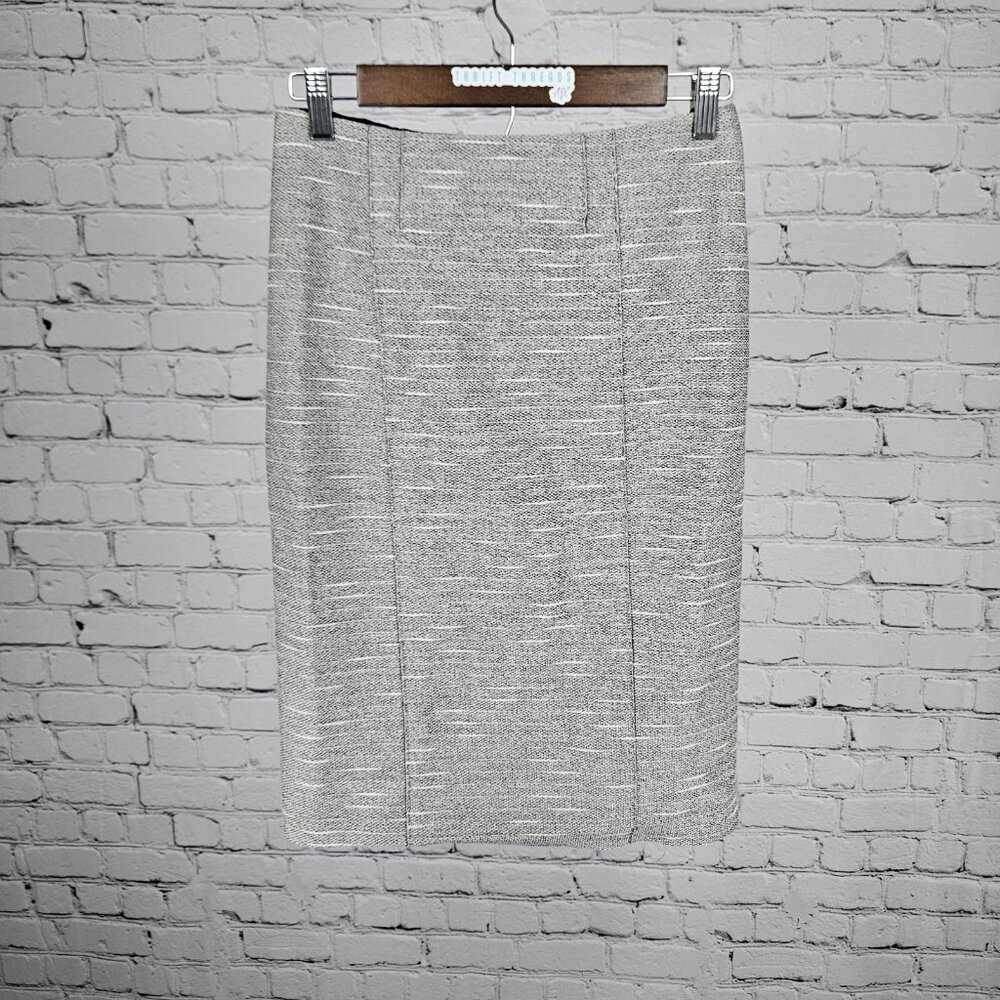 Boss Hugo Boss Grey Lined Back Slit Zipped Straight Knee Length Suit Skirt 4